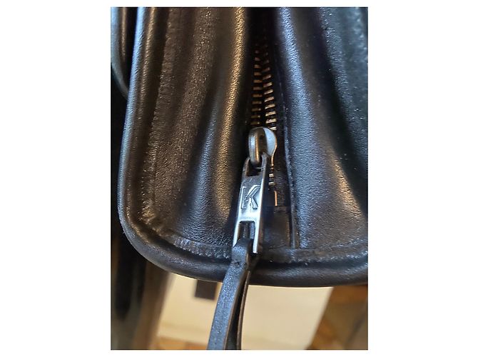 Borsa a tracolla Karl Lagerfeld in pelle nera e tweed Nero Grigio - vista 7