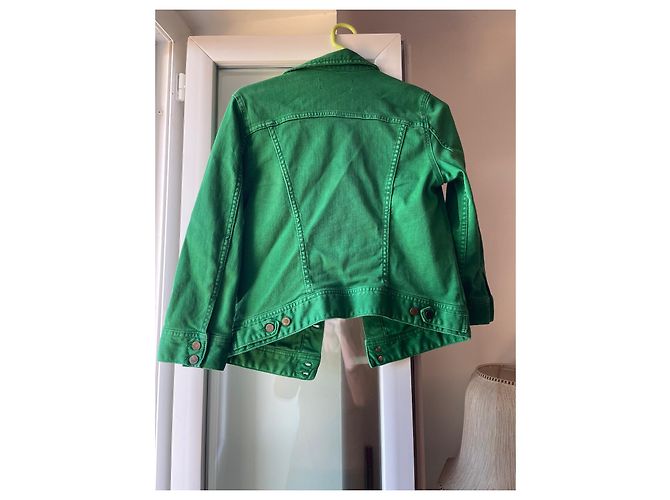 Aquaverde Jeansjacke Hellgrün 3/4 Ärmel - Ansicht 2