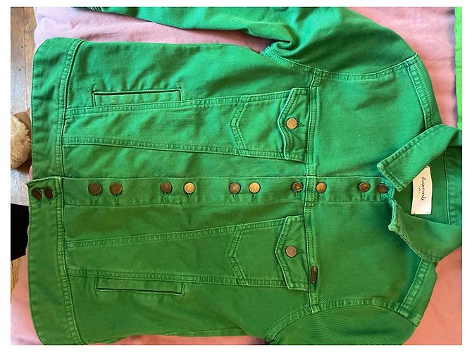 Aquaverde Jeansjacke Hellgrün 3/4 Ärmel - Ansicht 4