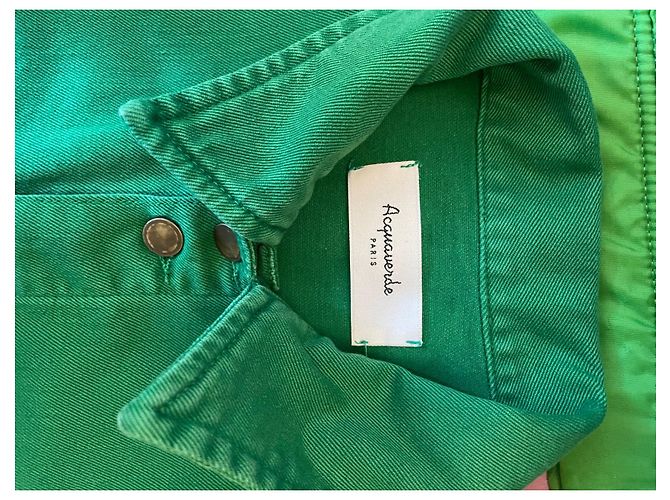 Aquaverde Jeansjacke Hellgrün 3/4 Ärmel - Ansicht 5