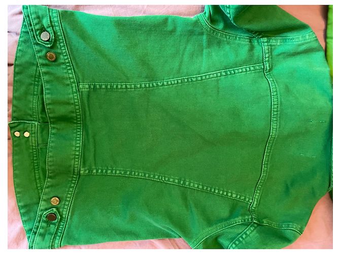 Aquaverde Jeansjacke Hellgrün 3/4 Ärmel - Ansicht 8