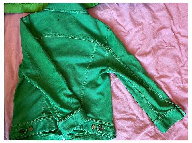 Aquaverde Jeansjacke Hellgrün 3/4 Ärmel - Ansicht 9