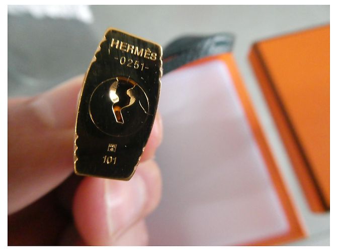 clochette , nuova cerniera e lucchetto Hermès per la borsa per la polvere Hermès Verde scuro - vista 4