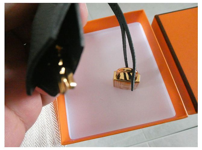 clochette , nuova cerniera e lucchetto Hermès per la borsa per la polvere Hermès Verde scuro - vista 6