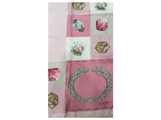 Sciarpa in seta Cartier Rosa 90x90cm - vista 5