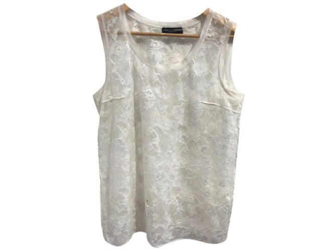 DOLCE & GABBANA Tops T.Internacional L Encaje Blanco - vista 5
