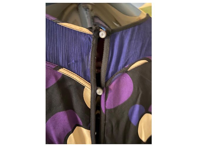 Marc by Marc Jacobs Blusa de seda con botones Negro Beige Morado Púrpura - vista 10