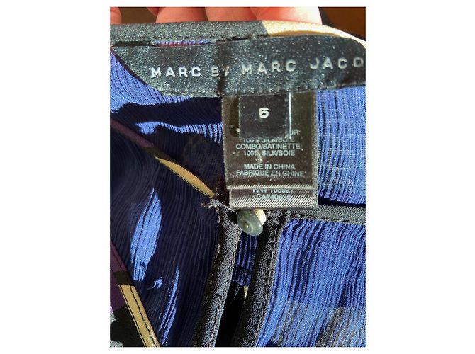 Marc by Marc Jacobs Blusa de seda con botones Negro Beige Morado Púrpura - vista 11
