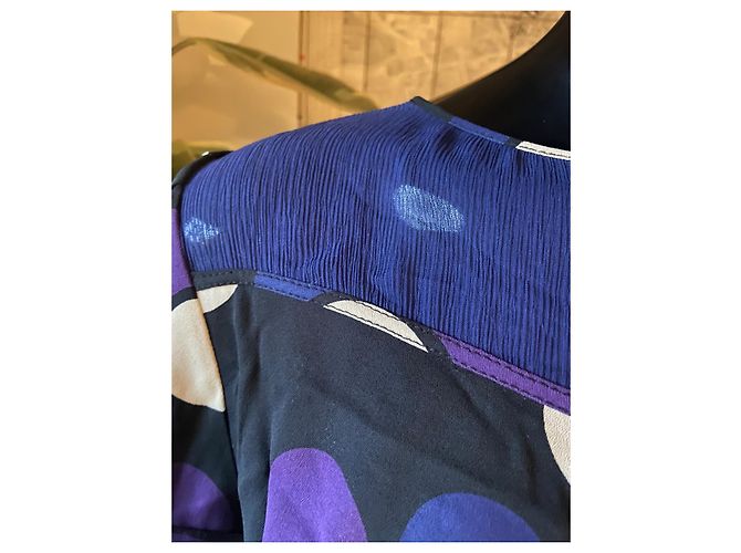 Marc by Marc Jacobs Blusa de seda con botones Negro Beige Morado Púrpura - vista 7