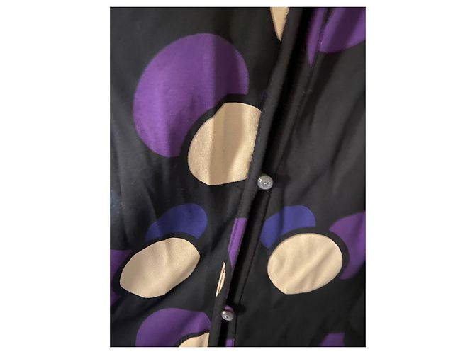 Marc by Marc Jacobs Blusa de seda con botones Negro Beige Morado Púrpura - vista 9