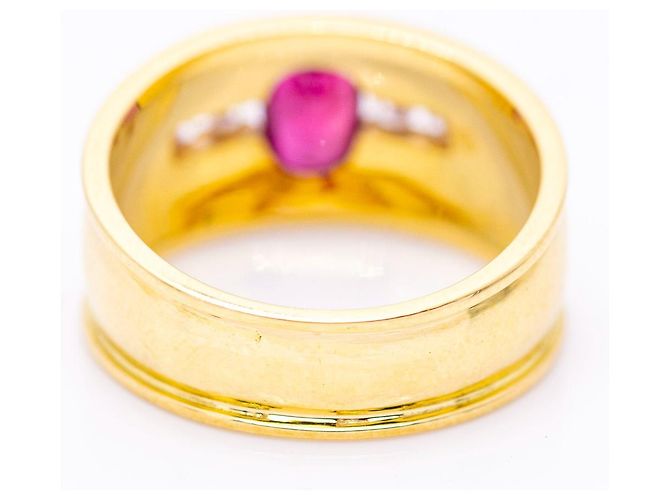 Autre Marque Goldring mit Rubin in ovaler Größe Golden - Ansicht 2