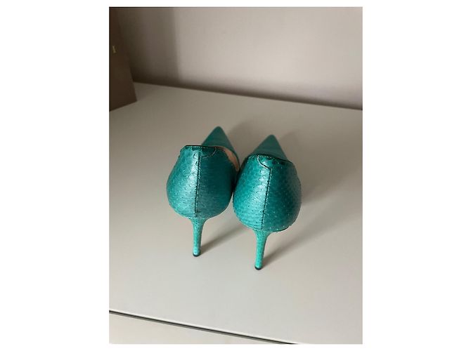 Jimmy Choo Absatzschuhe aus exotischem Leder grün - Ansicht 11