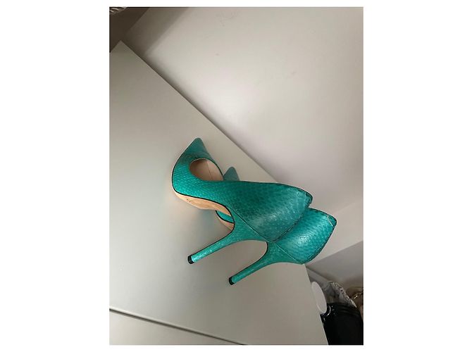 Jimmy Choo Absatzschuhe aus exotischem Leder grün - Ansicht 12