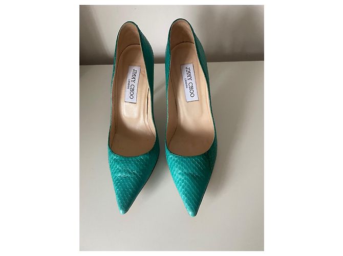 Jimmy Choo Absatzschuhe aus exotischem Leder grün - Ansicht 3