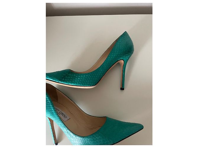 Jimmy Choo Absatzschuhe aus exotischem Leder grün - Ansicht 4
