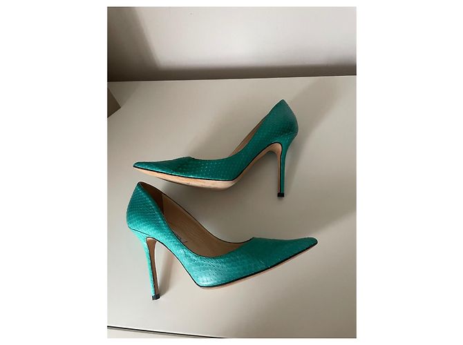 Jimmy Choo Absatzschuhe aus exotischem Leder grün - Ansicht 5