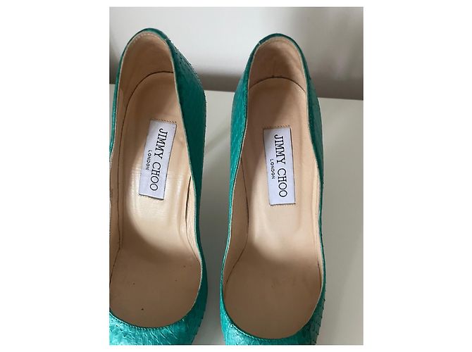 Jimmy Choo Absatzschuhe aus exotischem Leder grün - Ansicht 6
