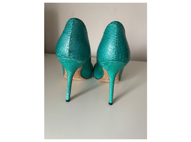 Jimmy Choo Absatzschuhe aus exotischem Leder grün - Ansicht 7