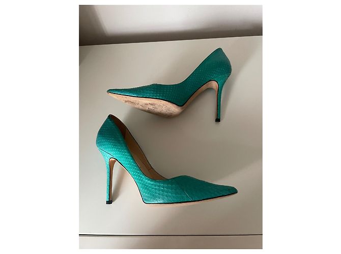 Jimmy Choo Absatzschuhe aus exotischem Leder grün - Ansicht 8