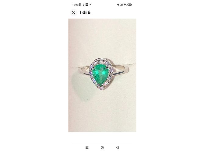 Autre Marque Anello in oro bianco verde taglia 54 - vista 2