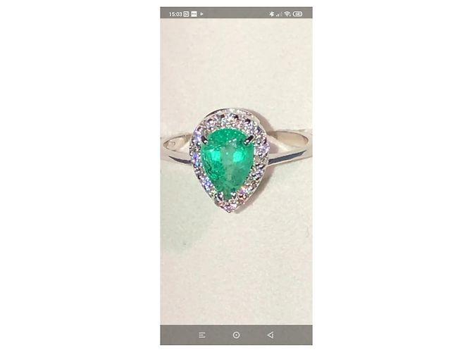 Autre Marque Anello in oro bianco verde taglia 54 - vista 3