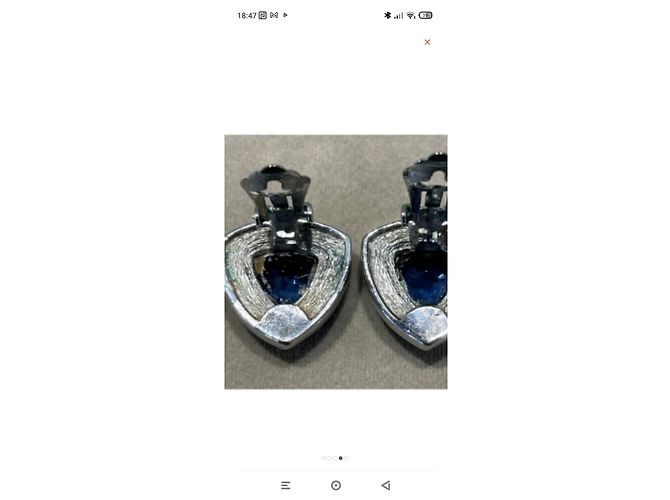 Orecchini Christian Dior blu in metallo - vista 4