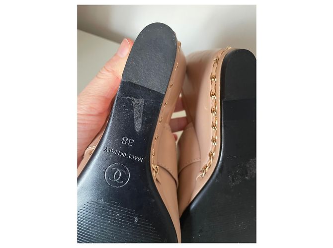 Chanel Mules compensées Beige - vue 15