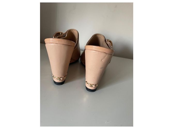Chanel Mules compensées Beige - vue 4