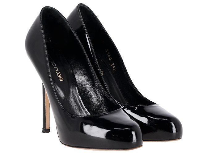 Décolleté Sergio Rossi con tacco alto in vernice nera Nero - vista 3