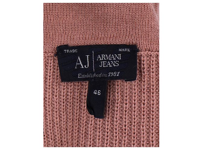 Giorgio Armani Rollkragenpullover von Armani Jeans aus rosafarbener Wolle - Ansicht 5