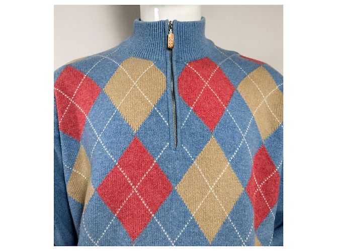 Autre Marque Gran Sasso Rautenpullover Merinowolle und Kaschmir Mehrfarben - Ansicht 2