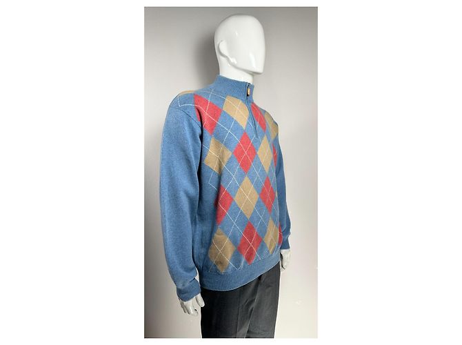 Autre Marque Gran Sasso Rautenpullover Merinowolle und Kaschmir Mehrfarben - Ansicht 3