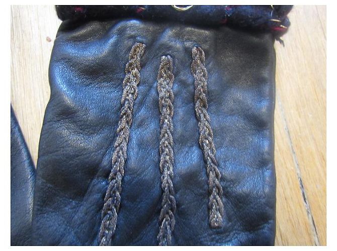 Luvas de Couro Chanel Cinza antracite - vista 3