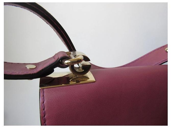 Borsa a mano Gucci 1973 in pelle rosa - vista 3