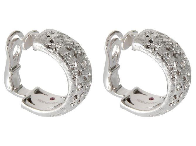 Pendientes de aro con clip Granada de Roberto Coin 18K oro blanco 3/8 por cierto Plata Metálico - vista 2