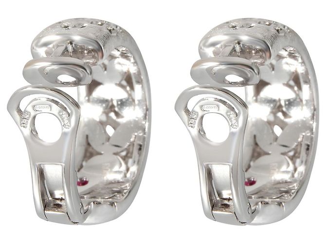 Pendientes de aro con clip Granada de Roberto Coin 18K oro blanco 3/8 por cierto Plata Metálico - vista 3