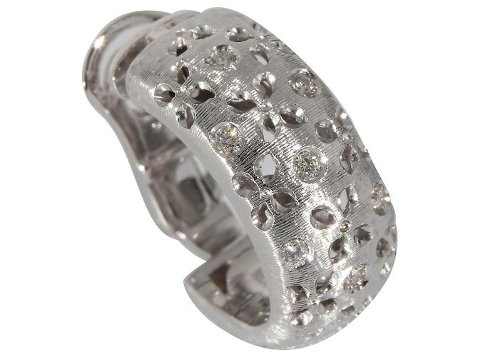 Pendientes de aro con clip Granada de Roberto Coin 18K oro blanco 3/8 por cierto Plata Metálico - vista 5