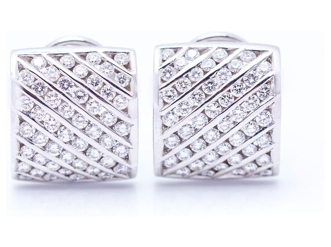 Autre Marque Brincos de diamante em ouro branco - vista 2