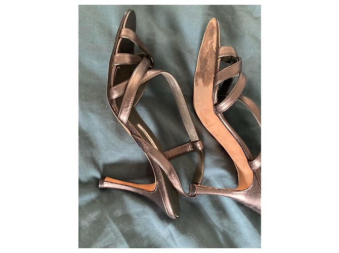 Sandali Manolo Blahnik Verde oliva - vista 3