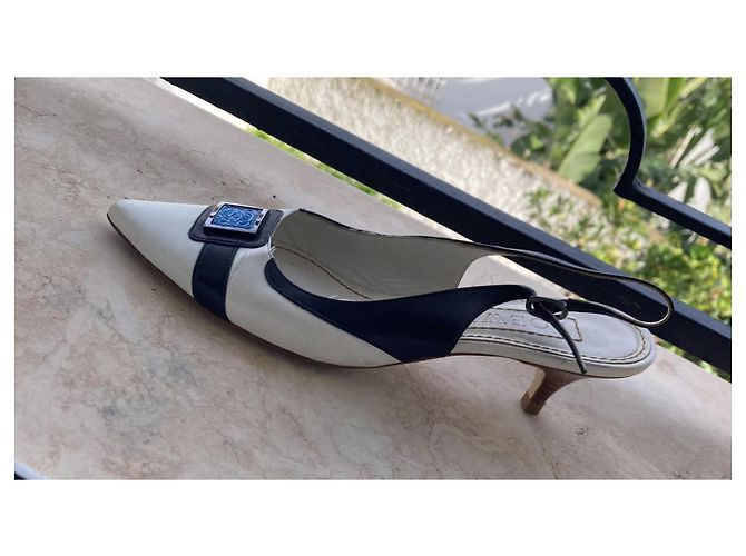 Sandali Loewe in pelle nero bianco blu - vista 2