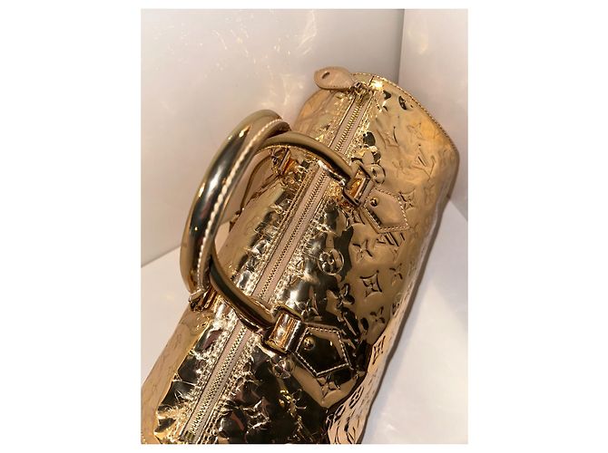 Louis Vuitton Speedy 30 Specchio Borsa a mano in pelle oro D'oro - Ansicht 3
