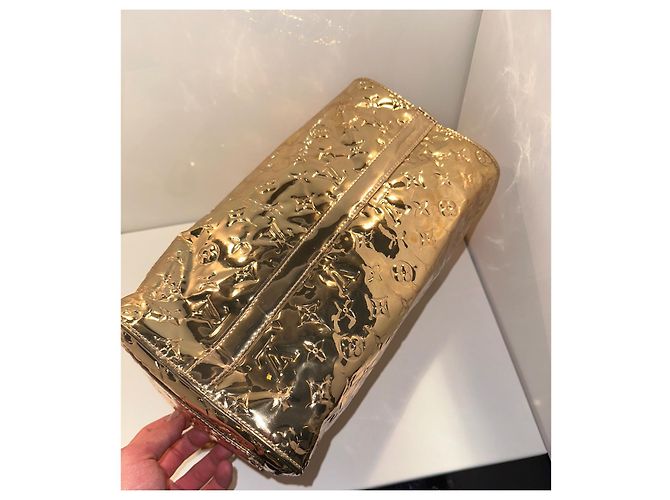 Louis Vuitton Speedy 30 Specchio Borsa a mano in pelle oro D'oro - Ansicht 5