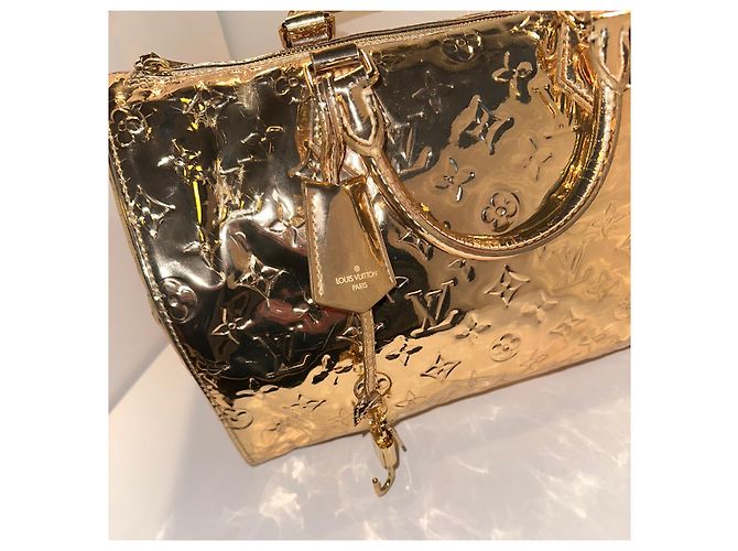 Louis Vuitton Speedy 30 Specchio Borsa a mano in pelle oro D'oro - Ansicht 6