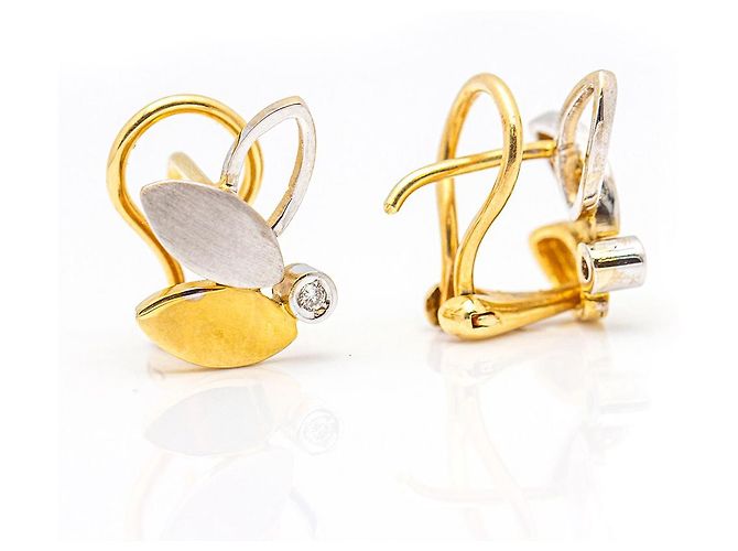 Autre Marque Bicolor Gold Earrings Golden - view 2