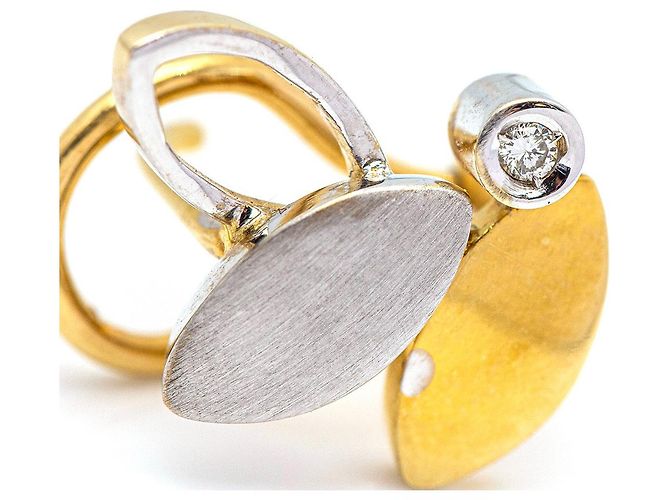 Autre Marque Bicolor Gold Earrings Golden - view 3