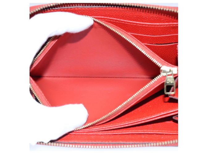 Zippy LOUIS VUITTON Portafoglio con zip Empreinte Monogram Rosso M63691 LV Auth bs10719 - vista 11