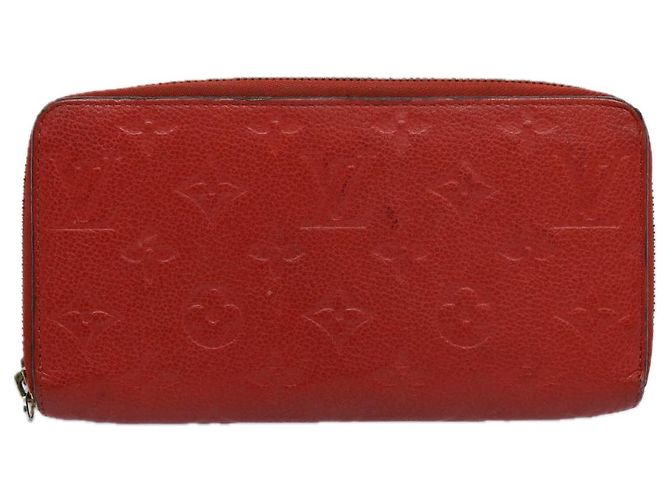 Zippy LOUIS VUITTON Portafoglio con zip Empreinte Monogram Rosso M63691 LV Auth bs10719 - vista 13