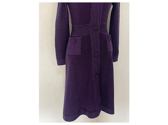 Abrigo largo Dior de lana morado oscuro - vista 5