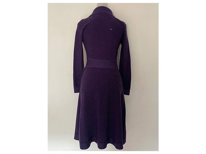Abrigo largo Dior de lana morado oscuro - vista 6