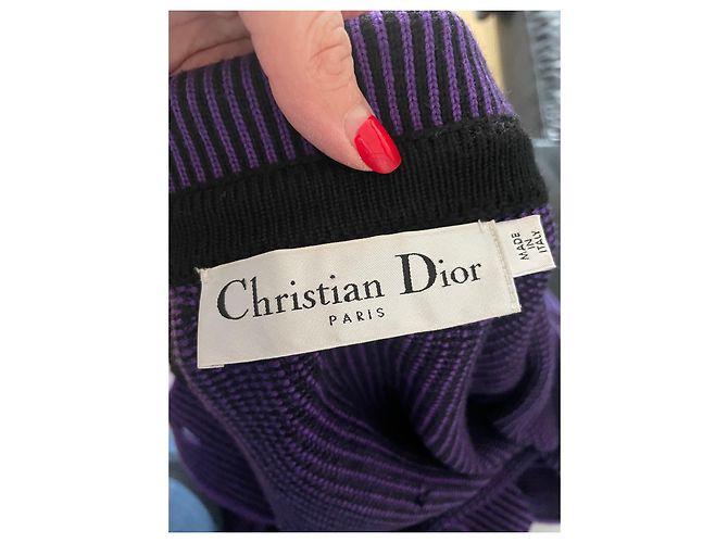 Abrigo largo Dior de lana morado oscuro - vista 8